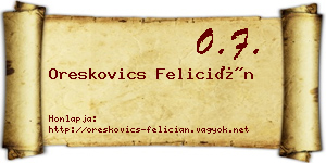 Oreskovics Felicián névjegykártya